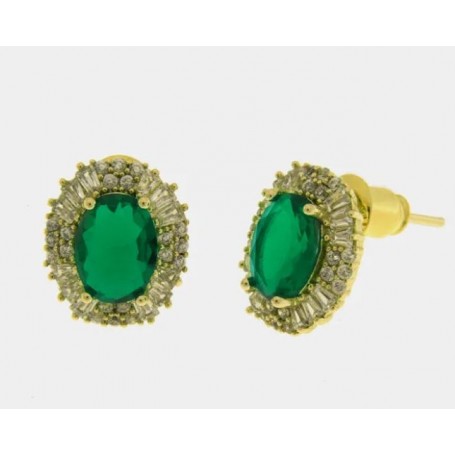 ORECCHINI DONNA LOBO GOCCIA VERDE ORO