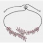 BRACCIALE DONNA FOGLIE CRISTALLI ROSA