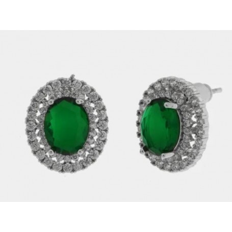 ORECCHINI DONNA LOBO TONDO VERDE SMERAL