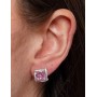 ORECCHINI DONNA LOBO QUADRATO ROSA