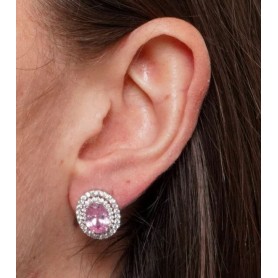 ORECCHINI DONNA LOBO OVALE ROSA