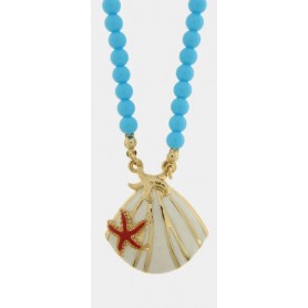 COLLANA IN METALLO SFERE TURCHESI