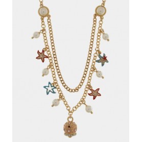 COLLANA IN METALLO MULTIFILO CON SFERE