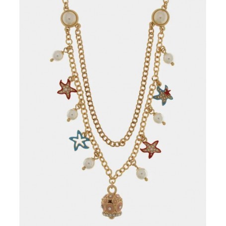COLLANA IN METALLO MULTIFILO CON SFERE