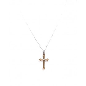 PG GIOIELLI CROCE BICOLORE E DIAMANTE