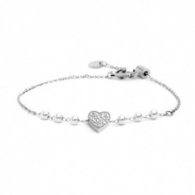 BRACCIALE CUORE CON CRISTALLI ACCIAIO