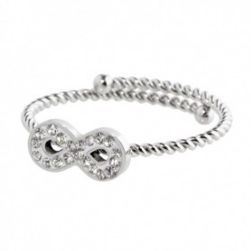 MARLÙ ANELLO ACCIAIO INFINITO CON STRASS