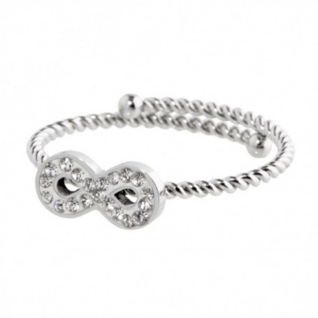 MARLÙ ANELLO ACCIAIO INFINITO CON STRASS
