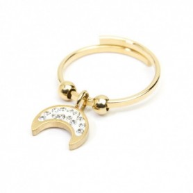 ANELLO LUNA STRASS ORO 18AN071G