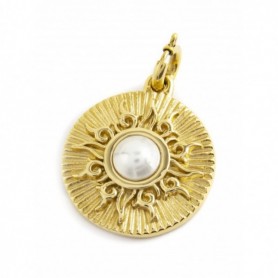 CHARM SOLE CON PERLA PVD ORO