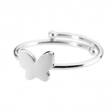ANELLO IN ACCIAIO CON FARFALLA